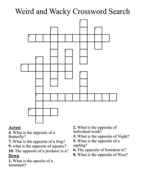 weird crossword